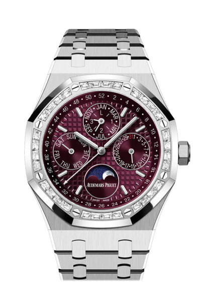 Audemars Piguet Royal Oak Purple Dial White Gold Diamond Bezel 