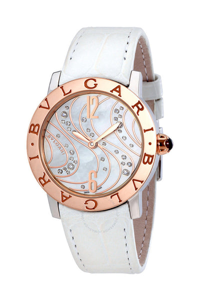 Bvlgari White Mother-of-Pearl with Diamonds Dial Automatic Ladies 