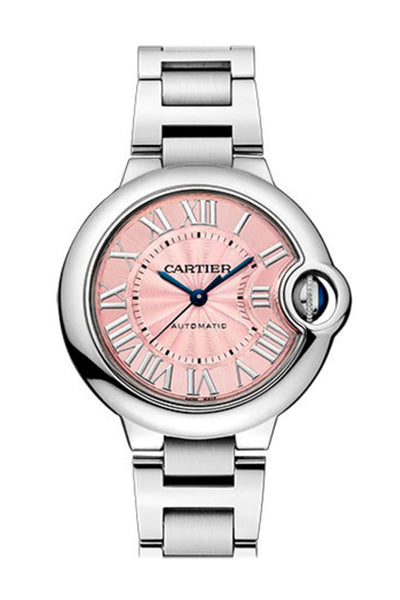 Cartier Ballon Bleu Pink Dial Stainless Steel Automatic Ladies