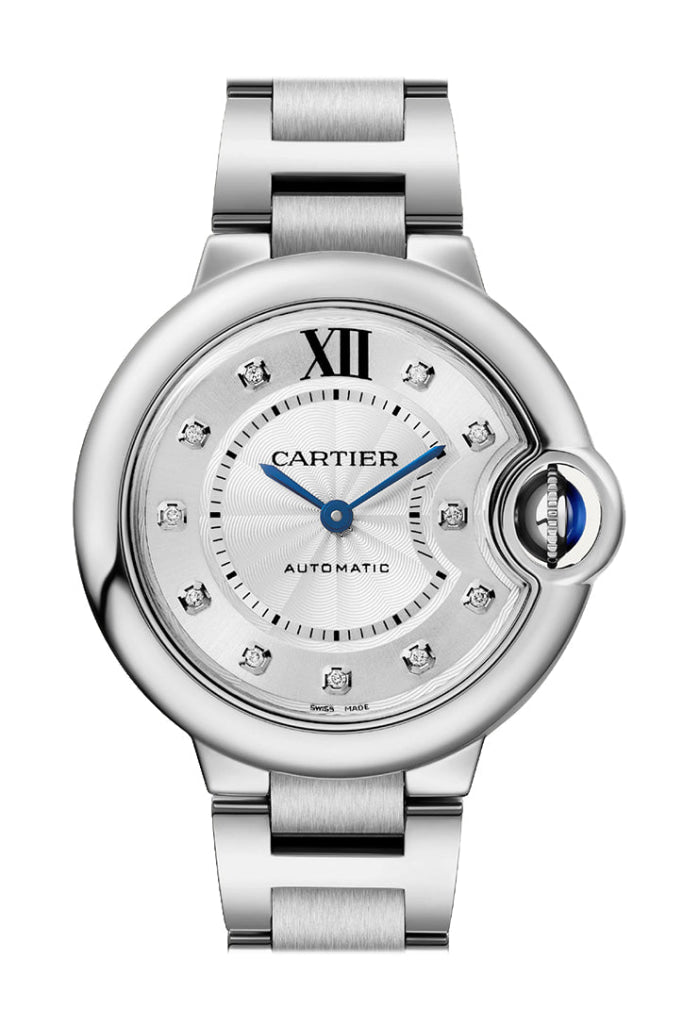 Cartier Stainless Steel and Diamond Ballon Bleu de Cartier Watch 33mm Multi One Size