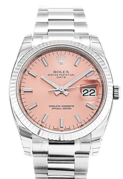 ROLEX 115234 Pink Dial Steel White Watch | WatchGuyNYC