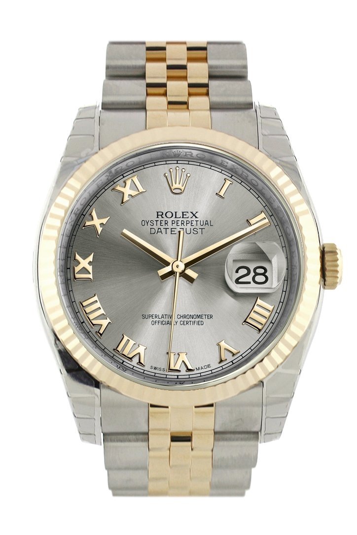 ROLEX 116233 Datejust 36 Steel Dial Fluted Watch | WatchGuyNYC