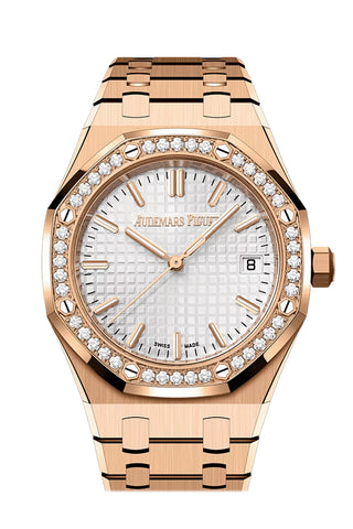 Audemars Piguet Royal Oak 34 Silver Grande Tapisserie Pink Gold 77451OR.ZZ.1361OR.04