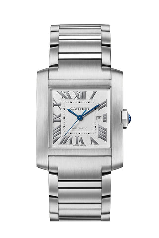 Cartier Tank Française Watch - 36.7 mm x 30.5 mm Steel Case - Silvered Dial - Bracelet WSTA0067