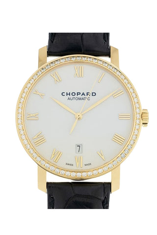 Chopard Classic Mens with Diamond Bezel 40 White Dial Yellow Gold 171278-0001