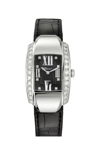 Chopard La Strada 45 Black Dial Diamond Bezel White Gold 419402-1006