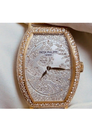 Patek Philippe Gondolo Mechanical Gold and Diamond Dial Ladies Watch 7099R-001