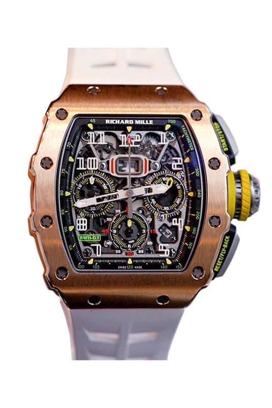 Richard Mille Flyback Chronograph Transparent Dial Rose Gold Men s