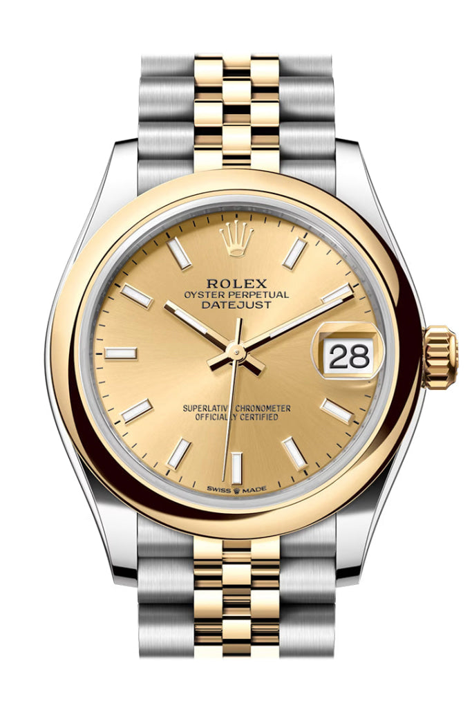 Rolex Datejust 31 Champagne Dial Yellow Gold Steel Jubilee Ladies Watch 278243 278243-0014