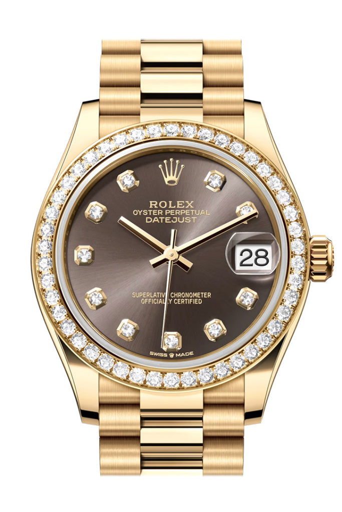 Rolex Datejust 31 Dark Grey Diamond Dial Bezel Yellow Gold Ladies Watch 278288Rbr 278288Rbr-0030