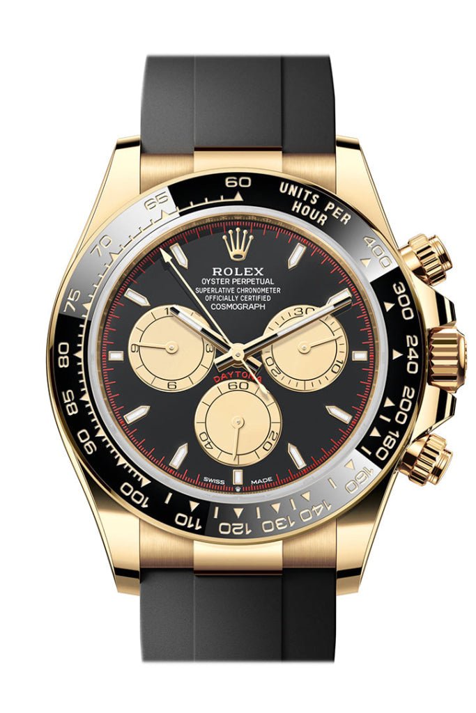 Rolex Daytona 40 Black And Champagne Dial Yellow Gold Mens Watch 126518Ln