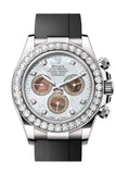 Rolex Daytona White&Black MOP Diamond Dial Diamond Bezel Oysterflex Bracelet Bracelet 126589RBR