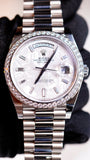 Rolex Day-Date 40 Meteorite Baguette Diamond Dial Diamond Bezel White Gold President Automatic Men's Watch 228349RBR 228349