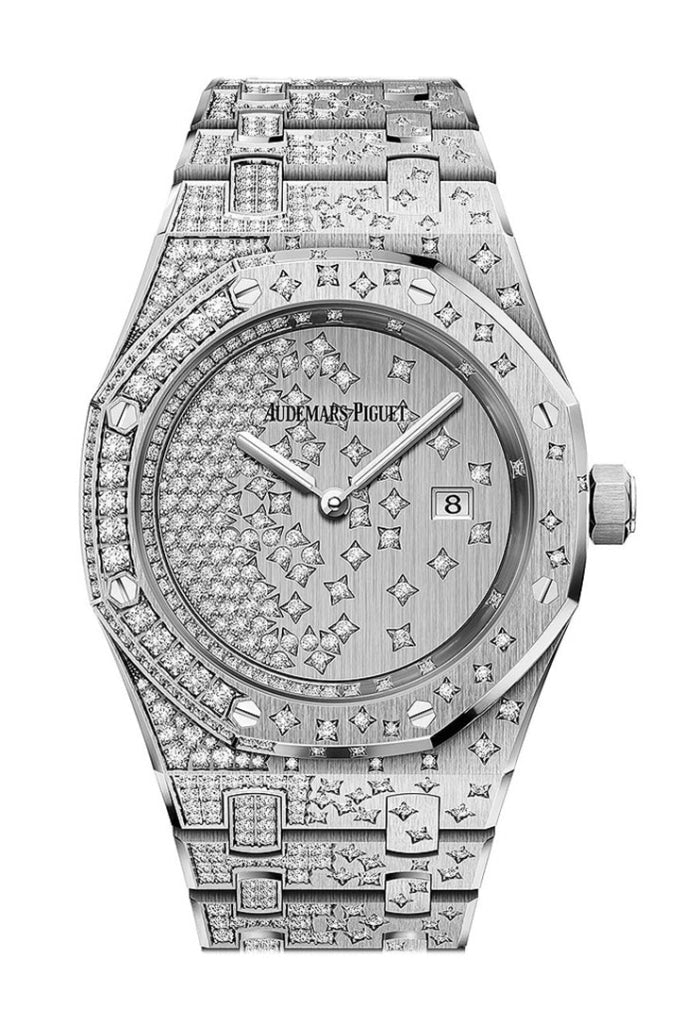 Audemars Piguet Royal Oak Ladies 18K White Gold Diamond Watch 67654Bc.zs.1264Bc.01