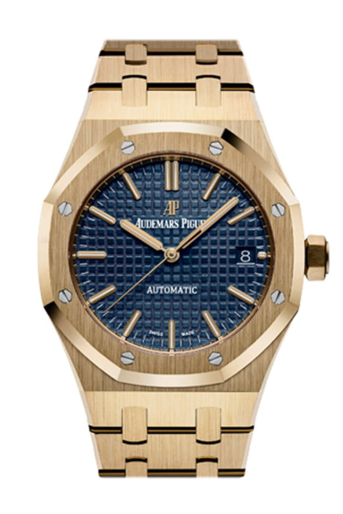 Audemars Piguet Royal Oak 37Mm Blue Dial Automatic 18K Yellow Gold Watch 15450Ba.oo.1256Ba.02