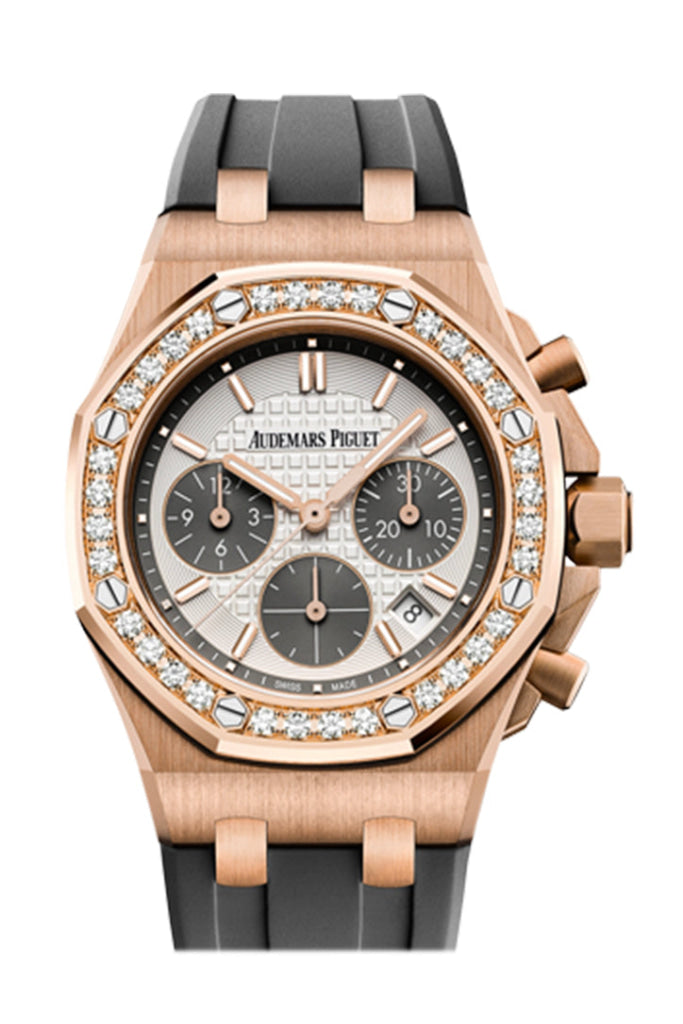 Audemars Piguet Royal Oak Offshore Chronograph Rose Gold 37mm Silver D WatchGuyNYC