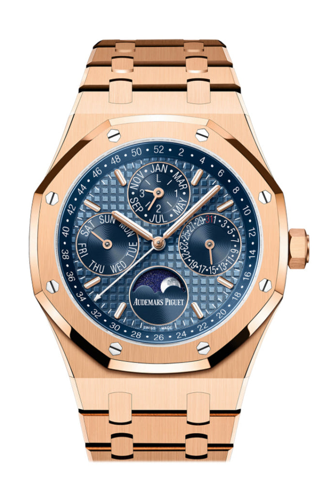 Audemars Piguet Royal Oak 41 Blue Dial 18K Rose Gold Men’s Watch 26574Or.oo.1220Or.03