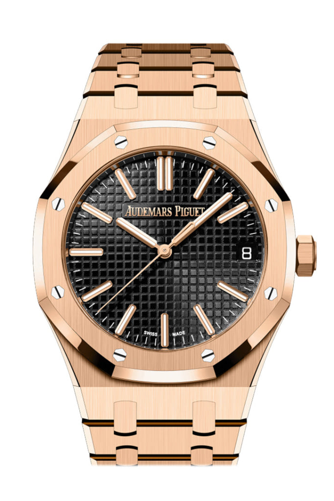 Audemars Piguet Royal Oak 41 Black Dial 50Th Anniversary Rose Gold 15510Or.oo.1320Or.02 Dcm Watch