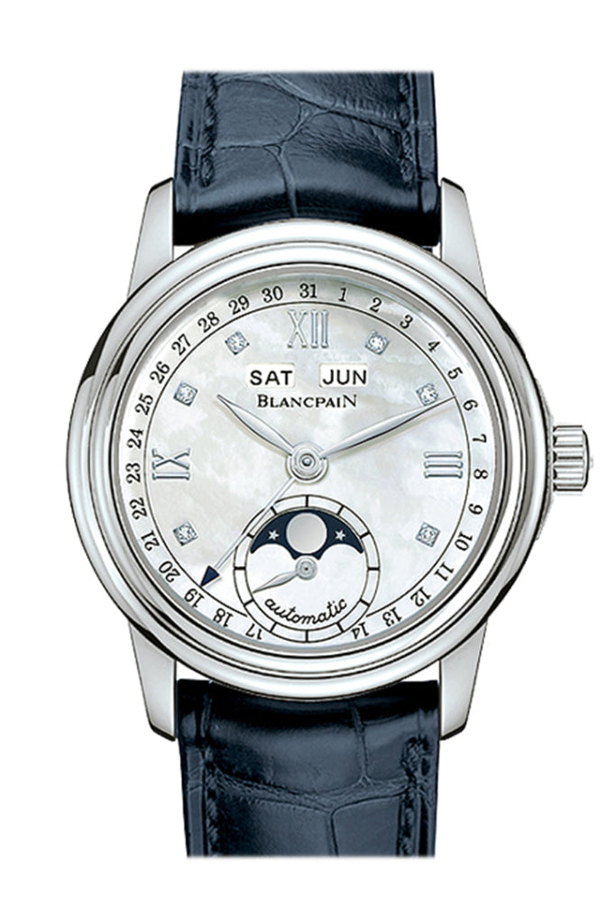 Blancpain Leman Automatic White Mother Of Pearl Dial Ladies Watch 2360-1191A-55B