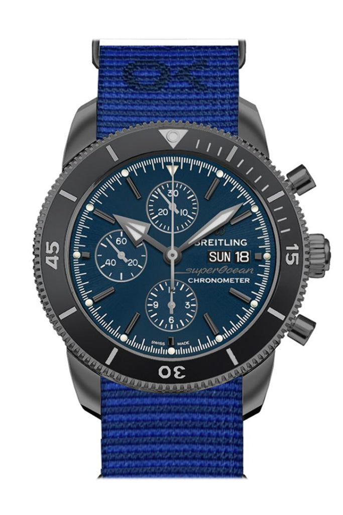 Breitling Superocean Heritage 2 44Mm Blue Canvas M133132A1C1W1 C1W1 Watch