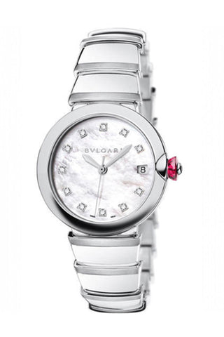 Bvlgari Lvcea Stainless Steel Case 36Mm White Mother-Of-Pearl Dial Bracelet Watch Lu36Wssd/11