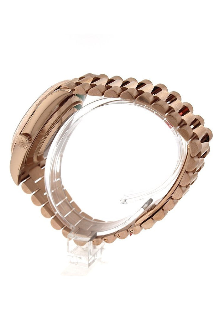Solid 18K Rose Gold Men's Bracelet Rolex Style