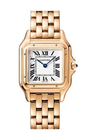 Cartier Panthere De Silver Dial Ladies 18Kt Pink Gold Watch Wgpn0007