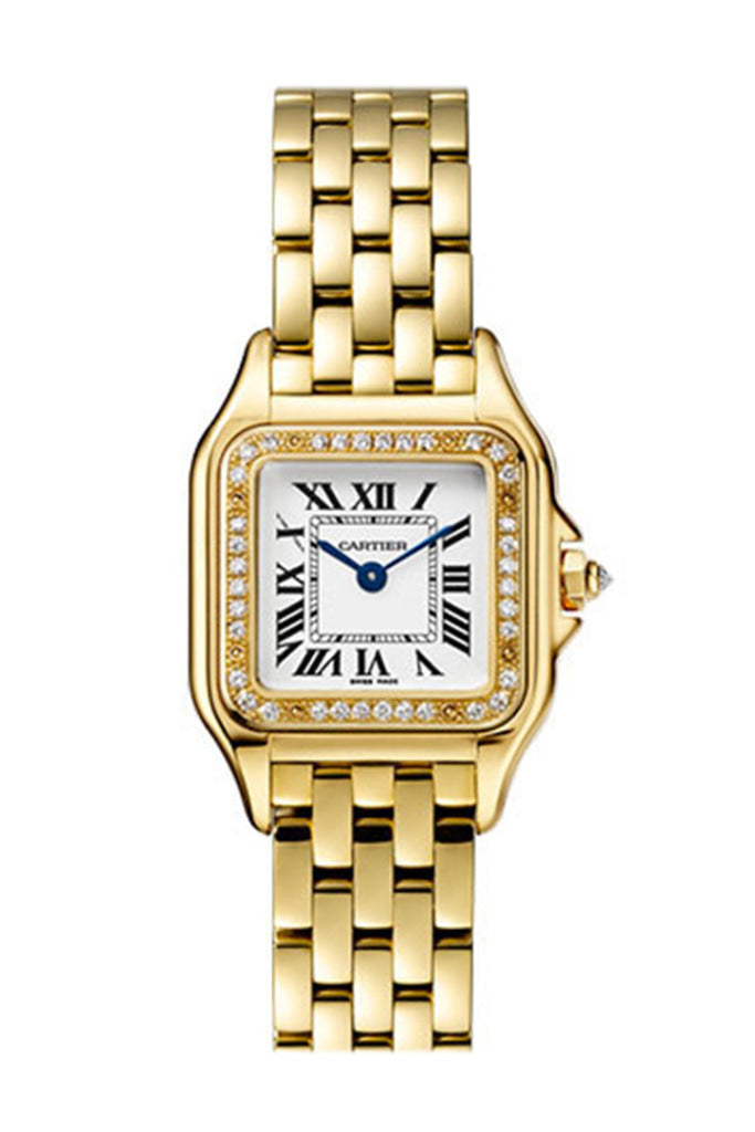 Cartier Panther Small With Diamond Bezel Yellow Gold Ladies Watch Wjpn0015