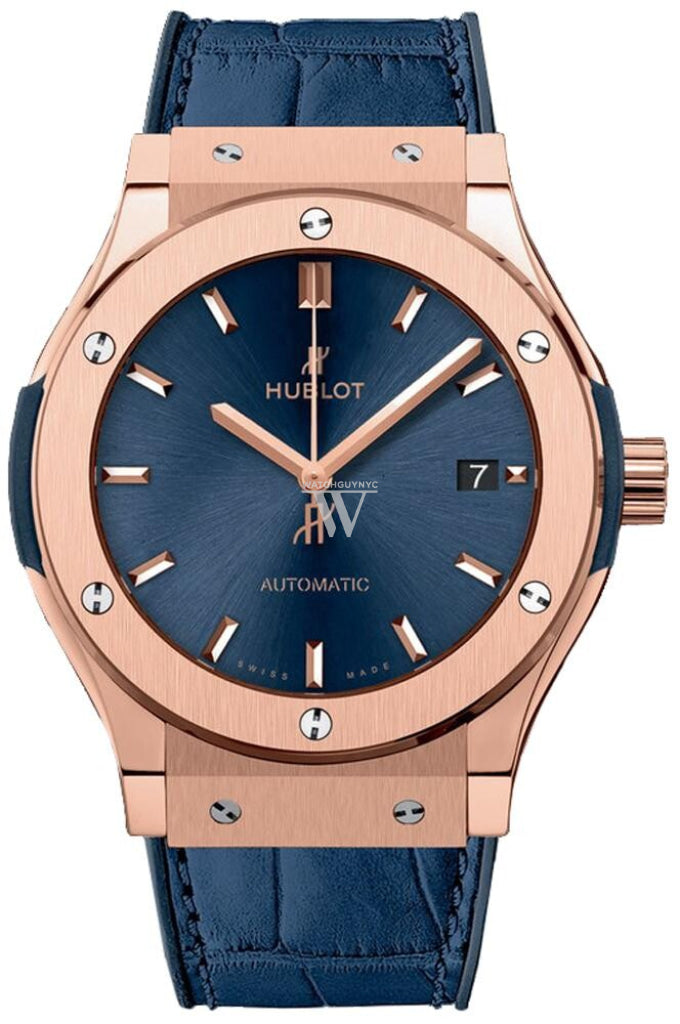 Hublot Classic Fusion Blue Sunray Dial 18K King Gold Automatic 45mm Men s Watch 511.OX.7180.LR WatchGuyNYC