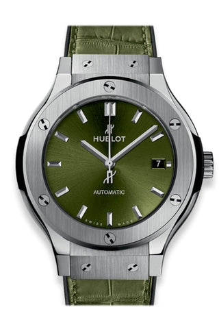 Hublot Classic Fusion Titanium 38mm Green Watch 565.NX.8970.LR WatchGuyNYC