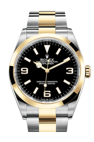 Rolex Explorer I 36 Black Dial Yellow Gold Stainless Steel Men’s Watch 124273