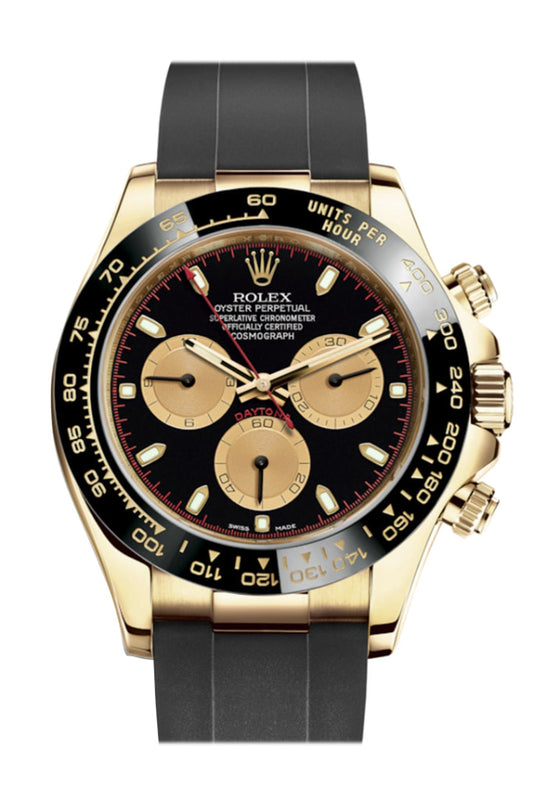 ROLEX 116518LN Cosmograph Daytona Black Dial Gold Watch WatchGuyNYC