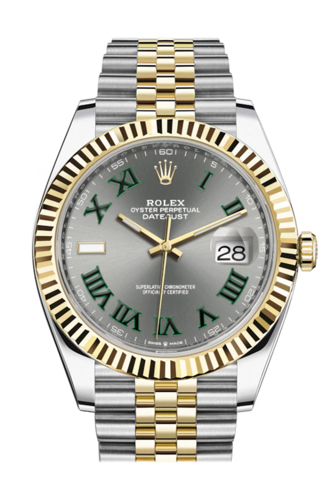 Yellow Gold Two Tone tagged rolex datejust 41mm WatchGuyNYC