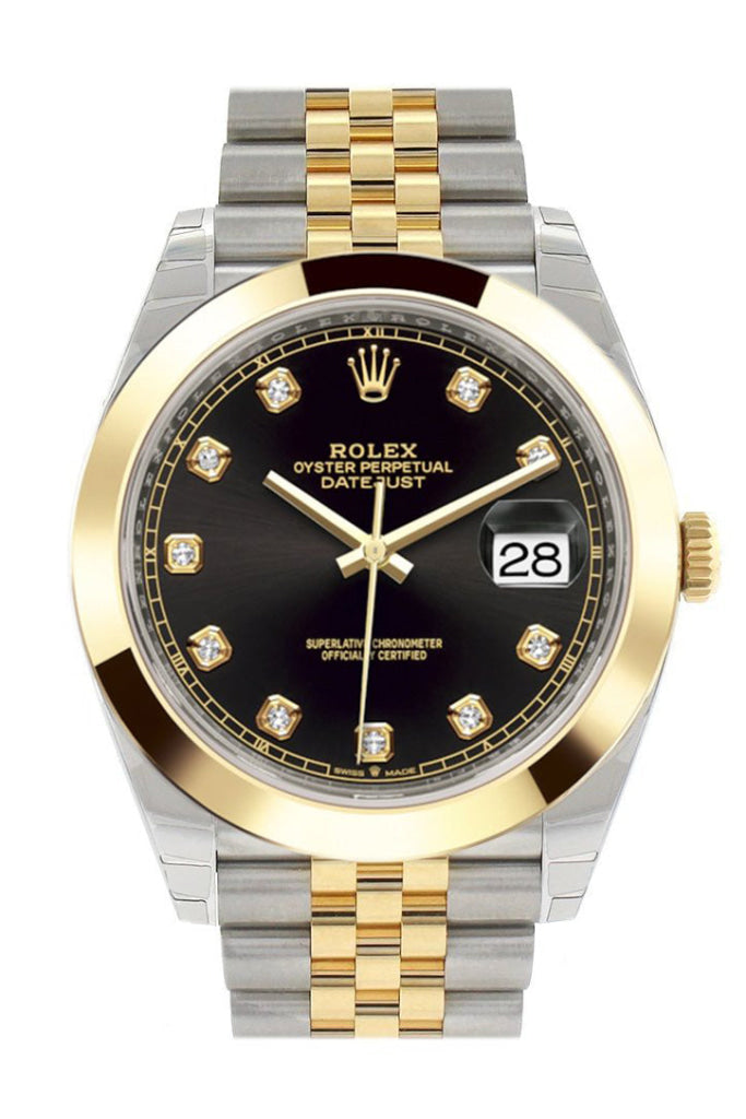 Rolex Datejust 41 Black Diamond Dial Steel And 18K Yellow Gold Jubilee Men’s Watch 126303