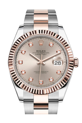 Rolex Datejust 41 Sundust Diamond Dial Rose Gold Steel Men’s Watch 126331