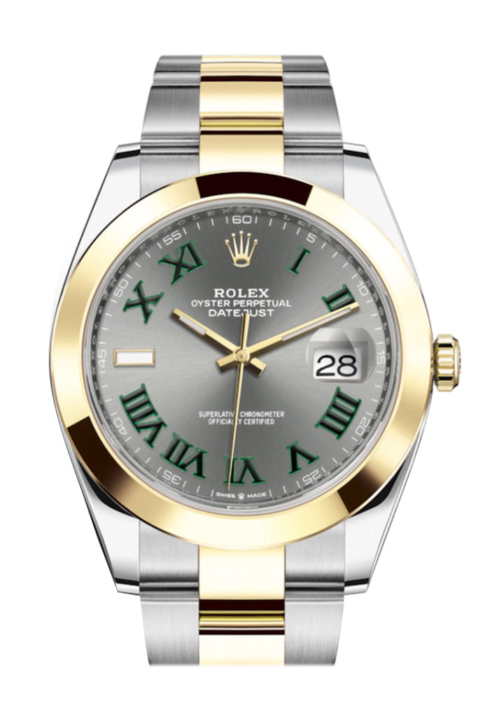 Rolex Datejust 41 Slate Roman Dial 18K Yellow Gold Mens Watch 126303