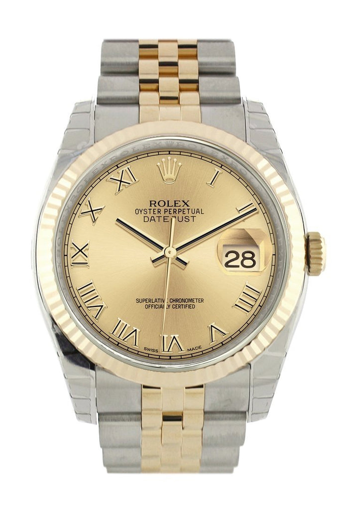 Rolex Datejust 116233 Steel and Yellow Gold Champagne Diamond Dial 36mm  Jubilee Watch - Luxury Watches USA