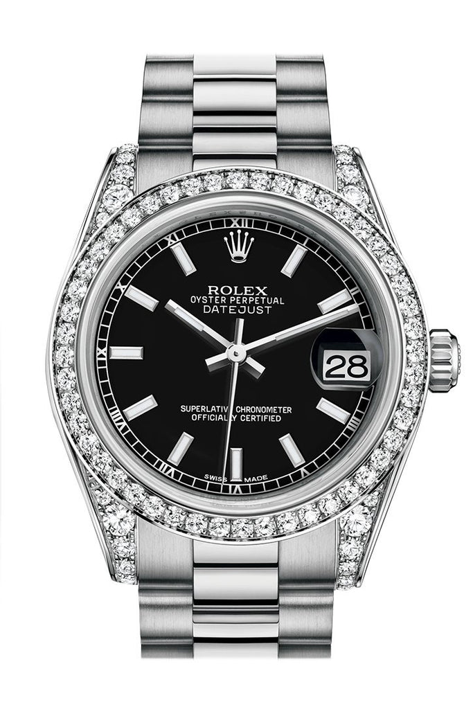 Rolex Datejust 31 Black Diamond Dial Fluted Bezel WatchGuyNYC