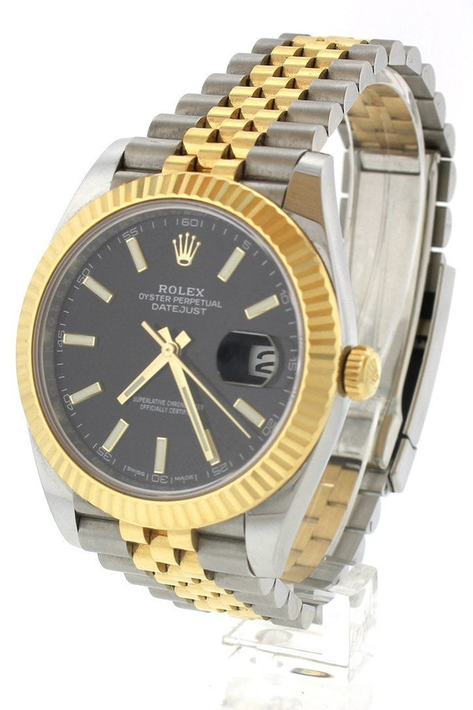 Rolex Datejust 41 Black Dial Steel and 18K Yellow Gold Oyster Men's Watch  12633BKSO 126333BKSO 842047104729 - Watches, Datejust - Jomashop