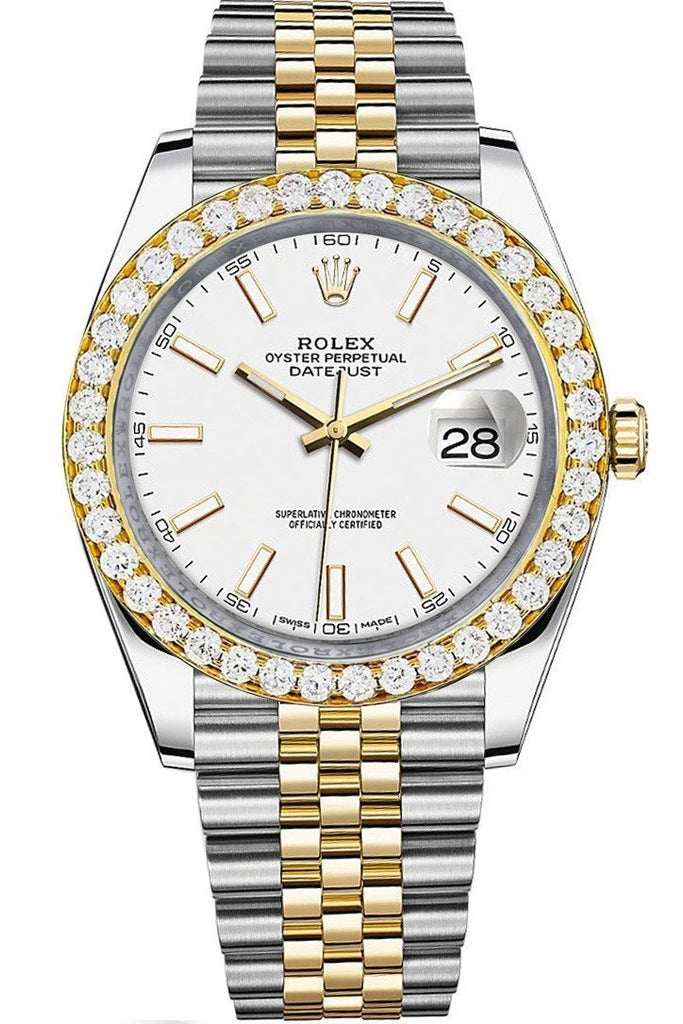 Rolex Datejust 41 18K YG/Steel Silver Index Dial Mens Jubilee Watch 126333