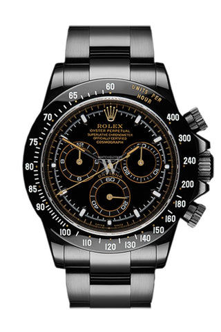 Rolex Black-Pvd Cosmograph Daytona Black Dial Stainless Steel Boc Coating Oyster Mens Watch Pvd