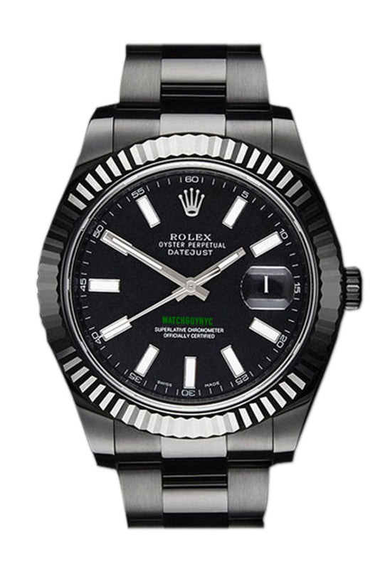 ROLEX Custom Black pvd Datejust 116334 Mens Watch WatchGuyNYC